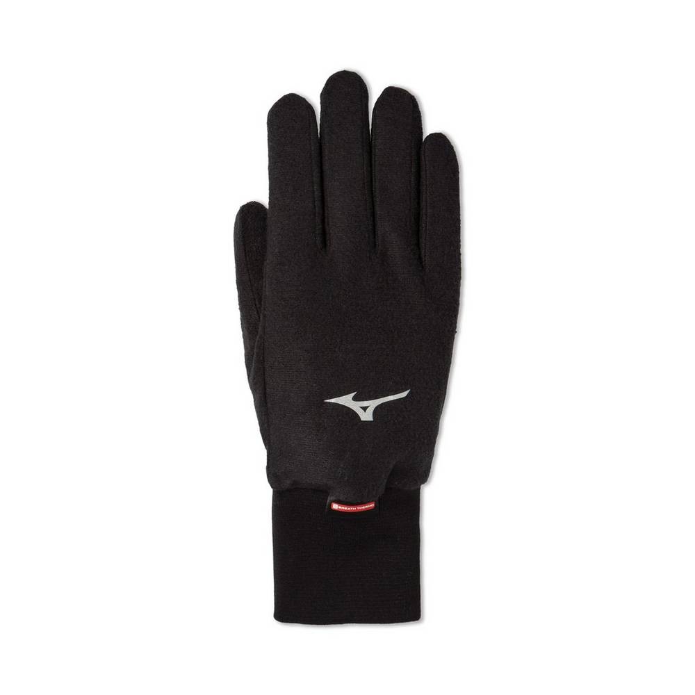 Mens Mizuno Breath Thermo® Fleece Gloves Black Philippines (SVNIQR835)